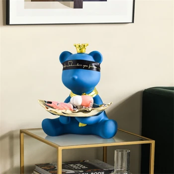 Smole Medved Figurice Moden Obrti Živali Miniaturni Srčkan Okraski Home Office Dekoracijo Shranjevanje Kovancev Banke Desk Shranjevanje