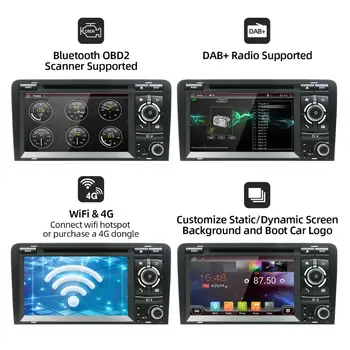PX6 DSP Android 10.0 Avto DVD GPS Za Audi A3 2006-2011 z DVD Predvajalnik Radio Stereo Audio (Stereo zvok Auto Multimedijski Zaslon Navigacijska BT