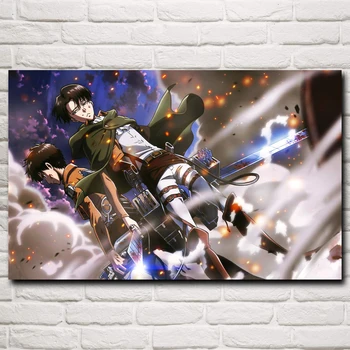 Napad Na Titan Japonski Anime Plakat Svile Tiskanje Fotografij, Umetnosti Dekoracijo Slikarstvo Doma Dekor Spalnica Steno V Dnevni Sobi
