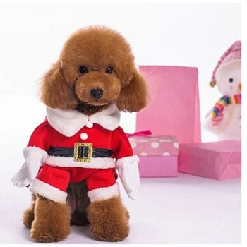 Santa Ljubljenčka Psa Kostum, Božični, Zimska Oblačila Srčkan Kuža Obleko Za Psa Plašč, Jakne Kuža, Mačka Oblačila Chihuahua Ropa Perro