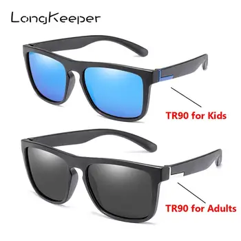 LongKeeper Otroci/Odrasli TR90 Polarizirana sončna Očala Ženske Kvadratnih Prilagodljiva Vožnje sončna Očala UV400 Moški Ženske Očala Gafas de sol