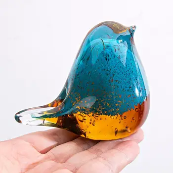 H&D Ročno Izdelanih Steklenih Ptica Figur Cvet Art Živalskih Kiparstvo Začetni Dekoracijo Namizni Centerpiece Spominek Zbirateljske Božič Darilo