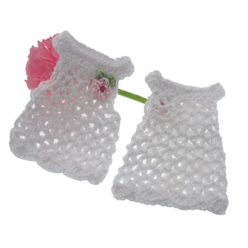 12Pcs miniaturni kvačkanje bela Longuette cvet za baby tuš uslug krst stranka tabelo okraski za 6,5 x 8,5 cm