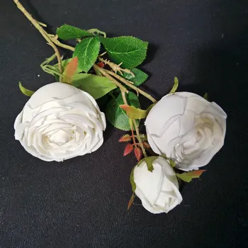 JAROWN Umetnih Rastlin Simulacije Svile Cvet 3 Glave Princesa Rose Cvetja Čaj Rose Poročno Dekoracijo Doma Ponaredek Cvet Flores