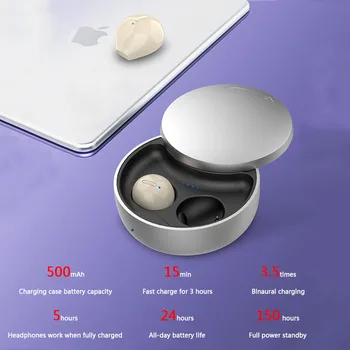 TWS Bluetooth 5.0 Slušalke Brezžične Slušalke šumov Čepkov Mini Nevidno Slušalke Z Mikrofon, HD Polnjenje Primeru