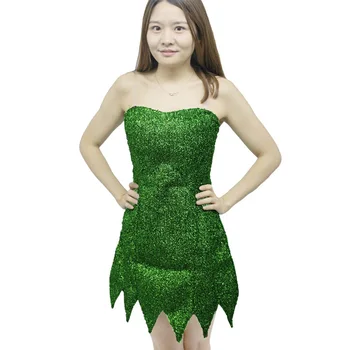 Pixie Pravljice, Cosplay Kostum Lemiti Bell Zeleno Obleko Tinkerbell Halloween Party Seksi Cosplay Mini Obleke ni Vključno Krilo Spusti Ladje
