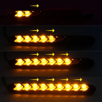 OKEEN 2pcs Avto LED DRL Dnevnih Luči Avto Styling Dinamično Darkice Pretok Amber Vključite Signal Opozorilo Krmiljenje Meglo Dan Lučka