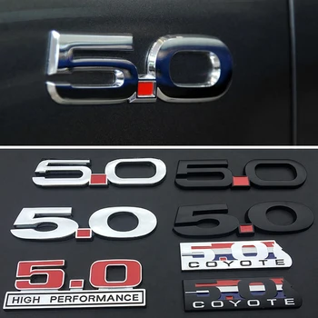 Za 5.0 Twin Turbo Kovinska Nalepka Rešetke Simbol za Ford Mustang Shelby Cobra Coyote GT 350 500 Šport F150 Značko Auto Dekoracijo