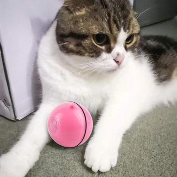Smart Interaktivne Igrače Mačke USB Polnilna Led Luči 360-Stopinjski Samostojno Vrtenje Žogo hišni Ljubljenčki Igra Igrače Gibanje Aktivira Pet Žogo