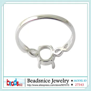 Beadsnice ID27343 ovalne pol gori obroč nastavitve nakit dodatki diy srebrni prstan prepogniti nastavitev za zaročni prstan