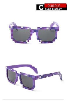 OculOsoak Letnik Kvadratnih Novost Mozaik Sončna Očala Unisex Pixel Trendovska Sončna Očala Očala Z Ohišjem, Ki Je Otrok Dar,