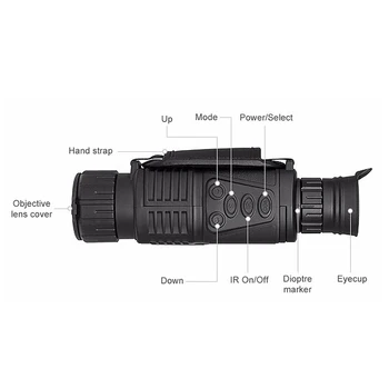 5X40 Digitalni Infrardeči Nočno Vizijo Očala možnosti Za Lov Teleskop za Dolge razdalje, S Kamero Posnemite Fotografijo Snemanje Videoposnetkov(Zda Plug