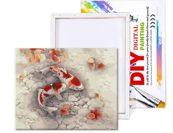 Vroče prodaje DIY digitalno Barvanje Z Številkami Kompleti fishesPaint Z Številkami živali Strani Oljna slika Edinstveno Darilo Za Otroke, odrasle