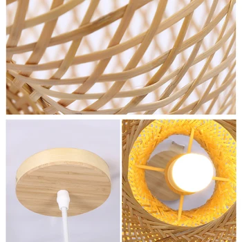 Bambus Obesek Svetlobe Sodobni Japonski Slog, Ročno izdelan Obesek Lučka Dnevna Soba, Restavracija Hanglamp Umetnosti Doma Dekor Obesek Lustre