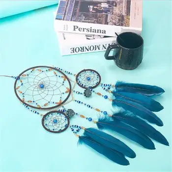 Vintage Ročno Indijski Sanje Lovilcev Net s Perjem Steno Avto Visi Dekoracijo Ornament Dreamcatcher
