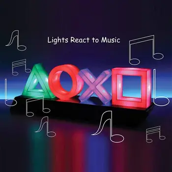 Za PS4 Igri Ikona Žarnice Neon Znak Zvočni Nadzor Dekorativne Svetilke Pisane Luči Igra Lampstand LED Luči
