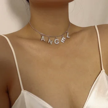 Evropski in Ameriški modni nakit z temperament divje zirconsimple angleški pismo angel obesek za ogrlico ljubimec žensk