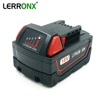 LERRONX Kapacitete 5000mAh 18V Litij-ročna orodja akumulatorska baterija za Milwaukee M18 Vaja bateria 48-11-1811 48-11-1850
