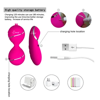 USB Vibracijsko jajce sextoy brezžični daljinski upravljalnik skok jajca vibrator keglove žogo Vaginalne erotično igrača Spola Pralni Sex igrače za Ženske