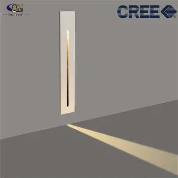 CREE 3W LED Stenska Svetilka PIR Senzor Gibanja Vgradne Stopnicah Korak Dekoracijo Hodnik Stopnišče Luči 85-265V Notranja Zunanja Razsvetljava