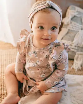 Novorojenega Dojenčka Baby Dekle Ruffle Romper Vrhovi Cvetlični Hlače 3pcs Obleke Oblačila