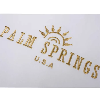Calelinka Ameriški Letnik Palm Springs, Črke, Vezenje, Tiskane Bele Bombažne Trenirke Krog Vratu Letnik Ženske Ins Skokih