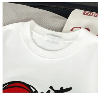 Poletje Bombaža T-srajce za Ženske Harajuku korejskem Slogu Natisnjeni Kratek Rokav Ohlapno Belo Vrh Priložnostne Ulzzang Graphic T-shirt Tees