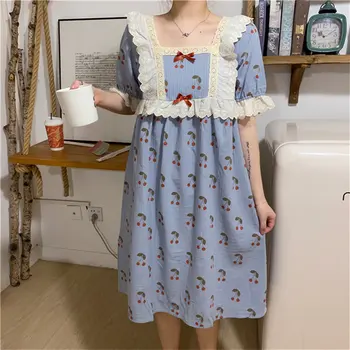 Tujec Kitty Mozaik Čipke Luštna Dekleta Domov Oblačila Vse Tekme Do Leta 2020 Gospa Poletje Hlače Sleepwear Kvadratnih Ovratnik Elegancija Obleke Pižami