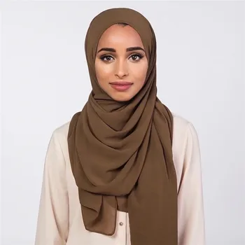2020 Ženske Elegantne Skromno Muslimanskih Islamske Mehurček Šifon Šal Ramadana, Mehka, Lahka oblačila Hidžab Trgovin Ruta Headscarf