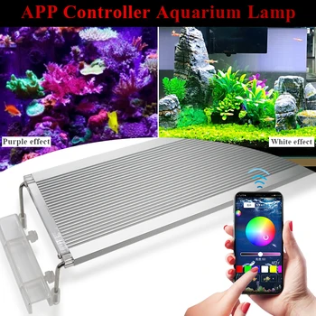 ZHONGJI 30-70 CM Aquarium Led RGB Razsvetljava Raztegljivi Nosilec za LED Akvarijske Luči Fish Tank Luč Za Akvarijske Žarnice Za Plazilcev