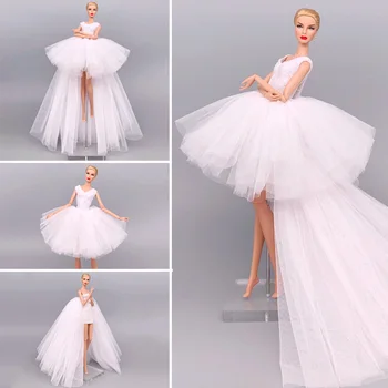 2pcs/veliko Pure White Modna Lutka Obleko Za Barbie Lutka Oblek, Poročna Obleka Balet Obleke Party Obleke 1/6 Lutka Dodatki
