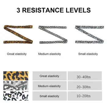 Vrh 3pcs Odpornost Trakovi za Noge in Rit Leopard Tiskanja Fitnes Stretch Pasu Joga Trak Odpornosti Odprta Ramo Rit Dvigalo