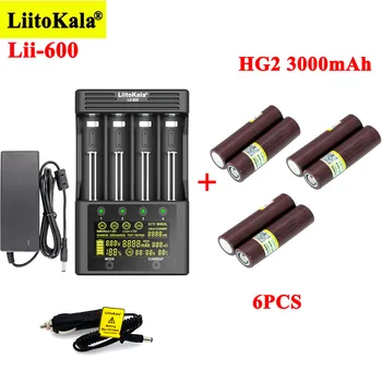 LiitoKala HG2 3000mAh baterij za ponovno Polnjenje z Lii-600 Polnilec za 3,7 V Li-ionska 18650 21700 26650 1,2 V AA aaa NiMH