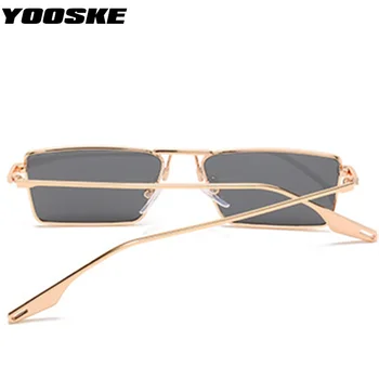 YOOSKE Kvadratnih sončna Očala Ženske Moški 2021 Moda Ozek okvir sončna Očala Moški Klasičen Črn Pravokotnik EyewearUV400 Potovanja slog