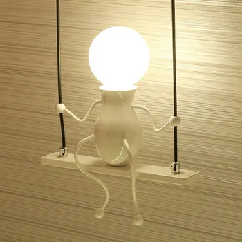 Moderne Stenske Luči LED Humanoid Lutka Postelji Svetilko Ustvarjalne Stenske Luči Swing Lučka Hodnik, Dnevna Soba, Spalnica Art Dekor Svetlobe