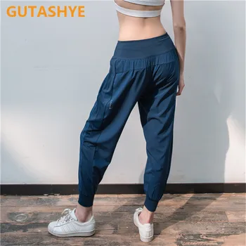 GUTASHYE Svoboden haren plesne hlače za ženske usposabljanje teče znoj absorpcije hitro suha vaja hlače za fitnes joga hlače