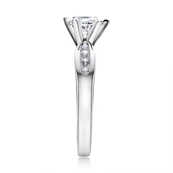 OEVAS 925 Sterling Silver Obroči Za Ženske Peneče 1 Karat Visoko vsebnostjo Ogljika Diamant Udejstvovanje Stranka Fine Nakit Darila