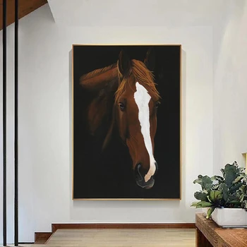 RELIABLI UMETNOSTI Abstraktne Slike Konj Za Vhod Platno Stensko Slikarstvo Umetnost Za Dnevna Soba Dekoracijo Živali Plakatov In Fotografij