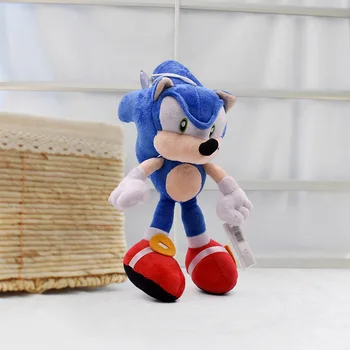 Kawaii 27 cm Modra Sonic Plišastih Igrač Risank Anime Jež Lutke Peluche Igrače Darilo Za Otroka je Božični Brezplačna Dostava