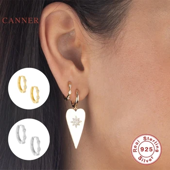 CANNER 1 Par Divjih diamant uhani Obroče 925 Sterling Srebro Modi Cirkon Uhani Za Ženske, Nakit Uhani Pendientes