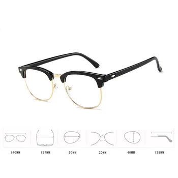 RBRARE 2021 Kovinski Pol-okvir Očal Okvir Ženske Klasičnih Pregleden Očal Okvir Ženske Oči Očala Okvirji za Moške Okulary
