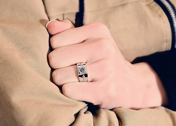Moda Solitaire moški prstan 925 Sterling silver za 0,5 ct AAAAA cz kamen Angažiranost, Poročni Bend, Obroči za moške Luksuzni Stranka Nakit