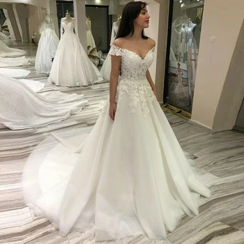 Miaoduo Čipke Poročno Obleko Boho Off Ramo Preprost Vestidos De Noiva 2020 Poročne Halje Za Ženske po Meri narejene Svatební šaty