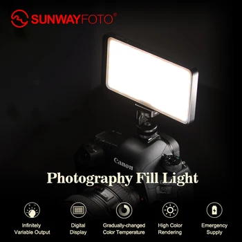 SUNWAYFOTO FL-120 LED Na-Lučka Kamere Fotografske Osvetlitev Studio Izpolnite luč za DSLR Fotoaparat Selfie Luč za Youtube v Živo