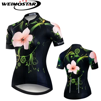 Cvetje T-Shirt Weimostar Kolesarski Dres Ženske smuk jersey maillot ciclismo mtb Jersey Polno Zadrgo Vrhovi