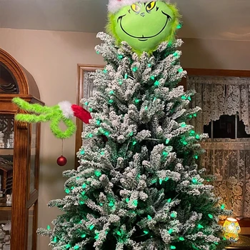 Kosmate Zelene Grinch Roko Ornament Držalo za Božično Drevo za Božič Doma Stranka d88