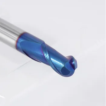 HRC65 CNC orodja R2mm R3mm R4mm R6mm Modra Nano Premaz težko zlitine žogo koncu mlini volfram karbida rezkanje jekla rezalnik za kovino