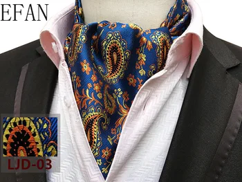 Moške Paisley Gospodje Svile Cravat Ascot Vezi Handkerchief Super Jacquardske Svileno Kravato Cravat Kravatni Škrt Self Britanski Stil