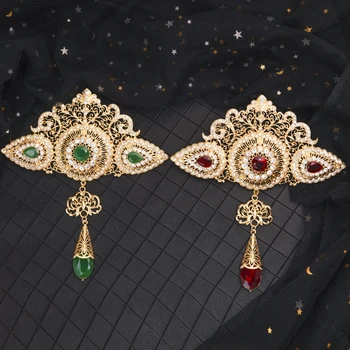Velika velikost Maroškem slogu nakit broška klasična zlata kristalno broška z nosorogovo Arabskem poročni nakit