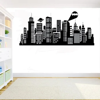 Gotham City pvc Stenske nalepke, Stripi Vinil vinilna dom dekoracija za Otroške Sobe Home Art DIY Dekor nalepke G766